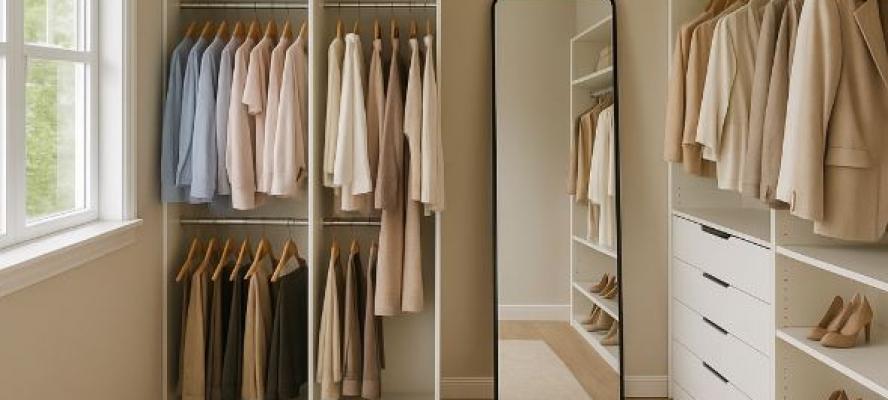 تغيير ملابس | كيف تصمم غرفة تغيير ملابس مثالية